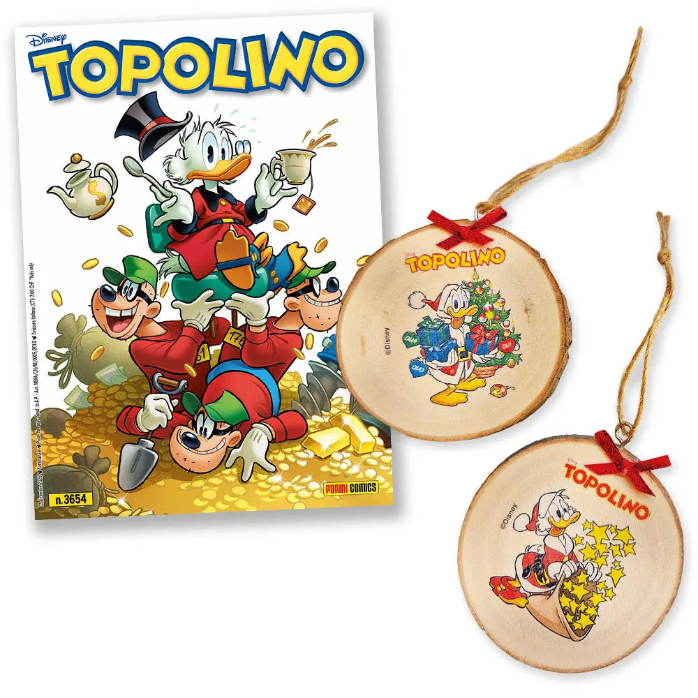 Topolino N. 3654 con addobbi Natale in legno – Panini Comics – Italiano