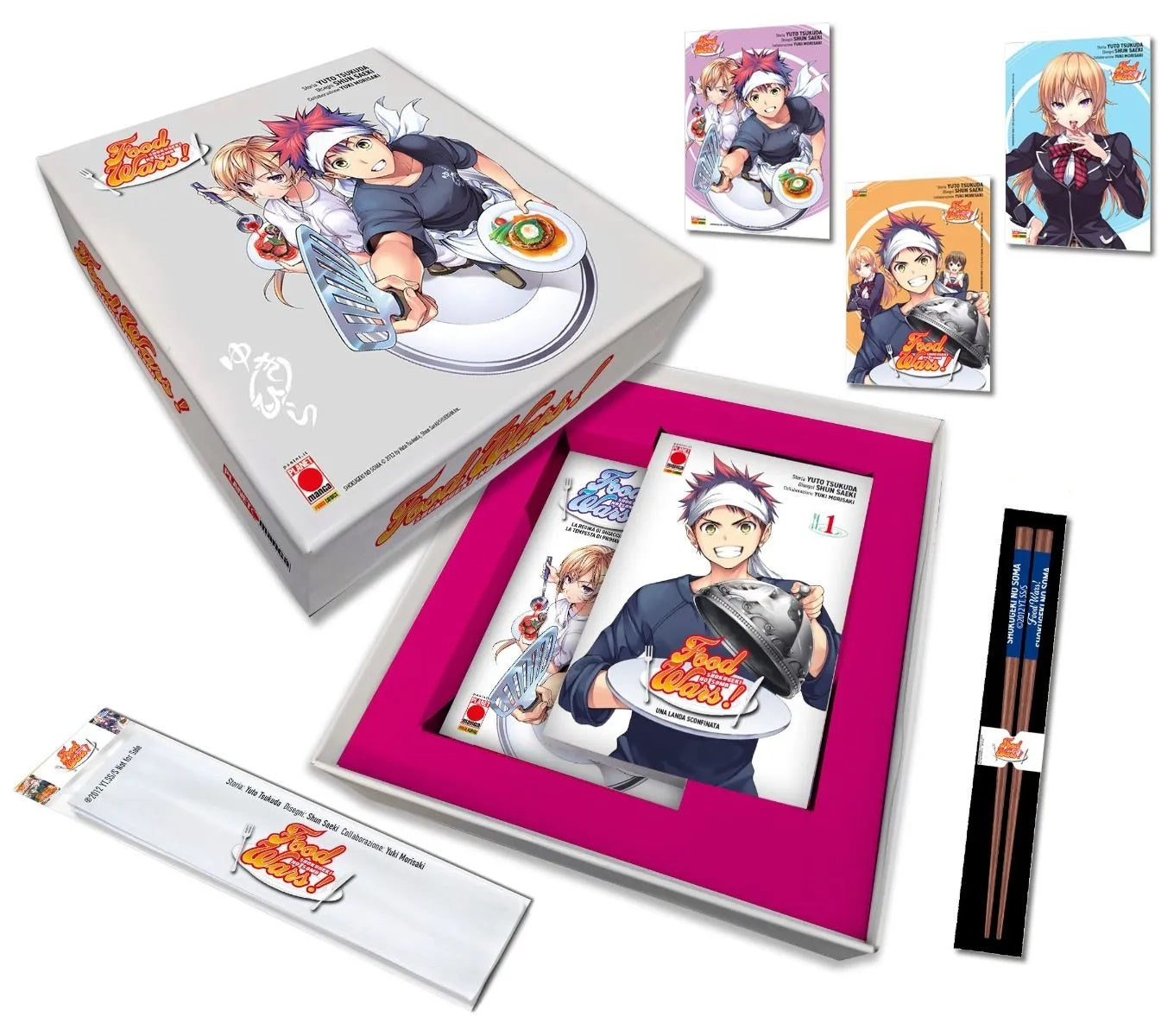 Food Wars Cofanetto Deluxe (Vol. 1 Variant + 2 Variant + Gadget) – Panini Comics – Italiano