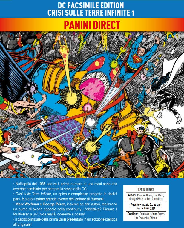 Crisi sulle Terre Infinite 1 – DC Facsimile Edition – Panini Comics – Italiano