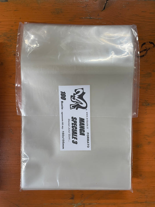 MANGA SPECIALE 3 160 x 195 mm WR BUSTE  100 Buste Protettive per fumetti