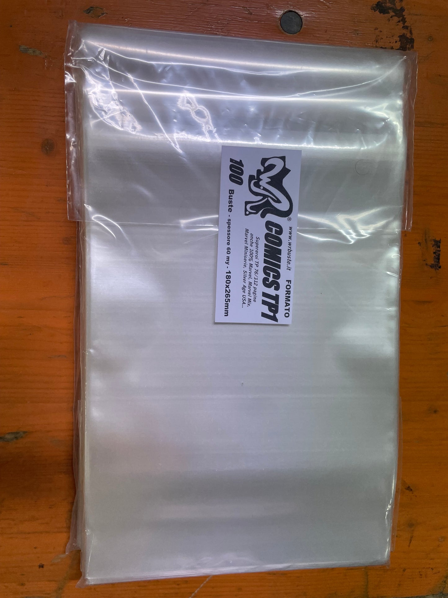 COMICS TP1   180 x 265 mm WR BUSTE  100 Buste Protettive per fumetti