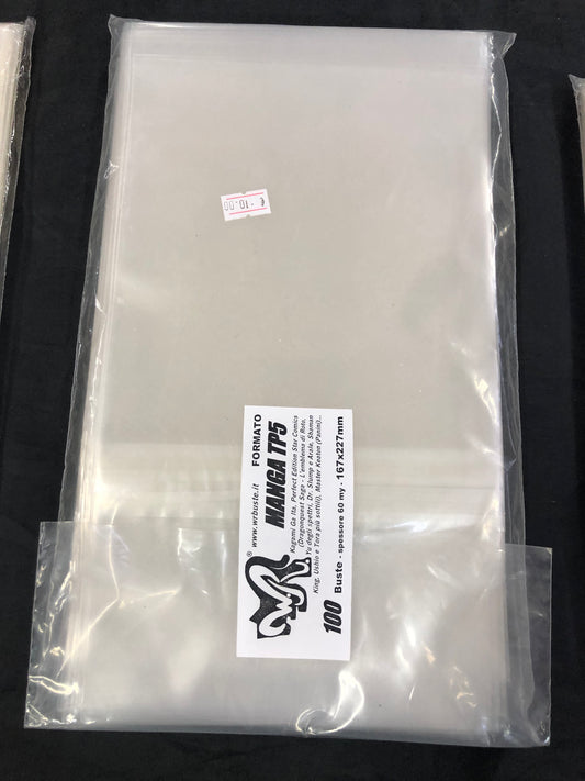 MANGA TP5  167x227 mm WR BUSTE  100 Buste Protettive per fumetti
