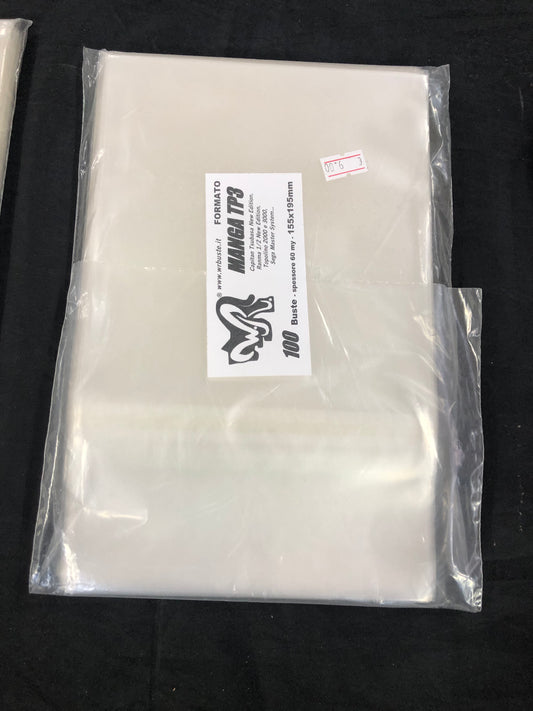 MANGA TP3  155x195 mm WR BUSTE  100 Buste Protettive per fumetti