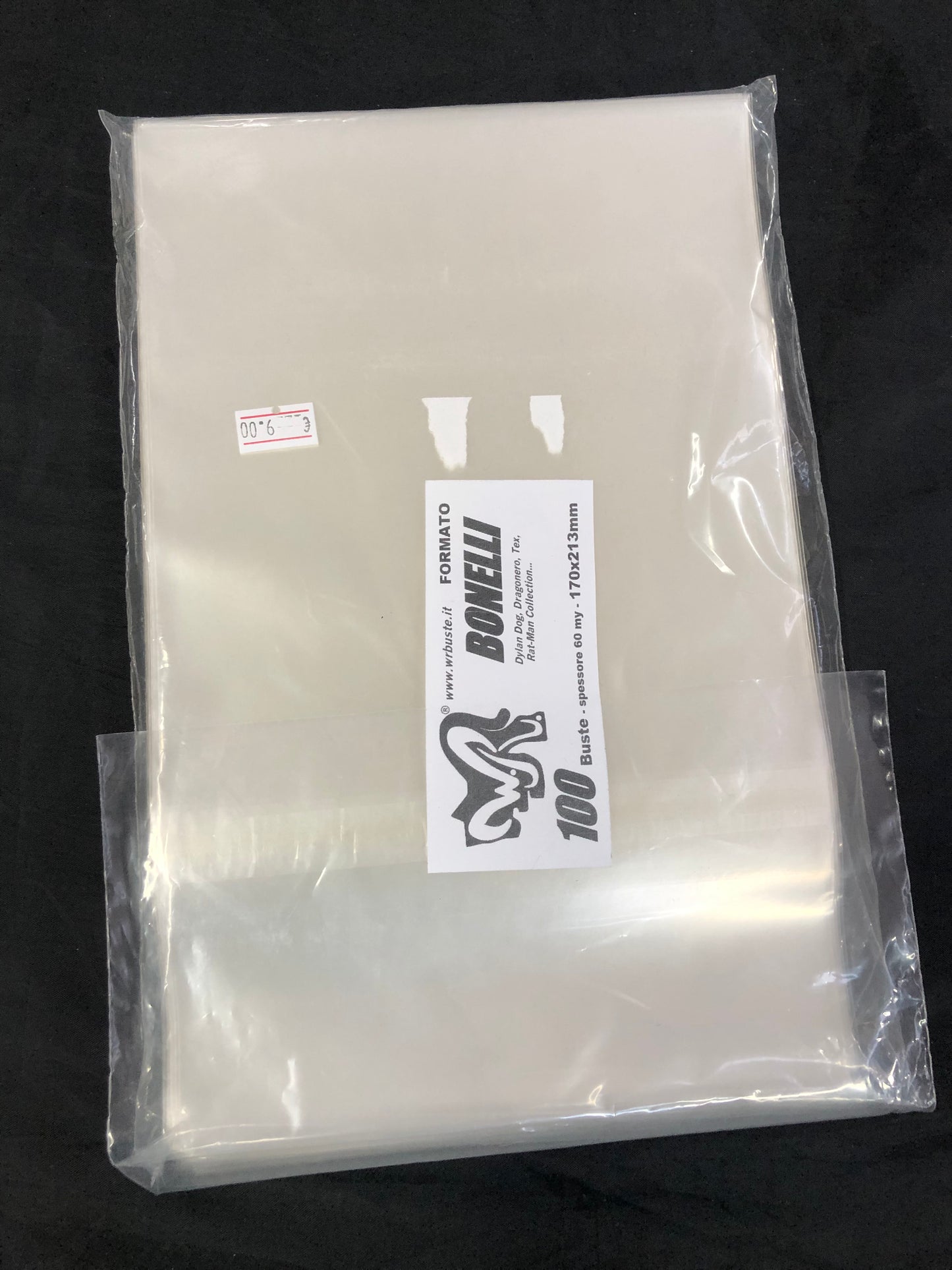 BONELLI  170x213 mm WR BUSTE  100 Buste Protettive per fumetti