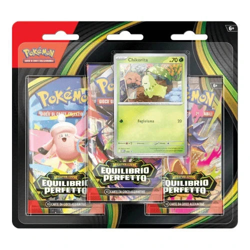 Megaevoluzione: Equilibrio Perfetto - 3 Pack Blister - Chickorita (ITA)